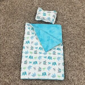 Handmade 18 inch doll sleeping bag with pillow. Fits our generation and AG